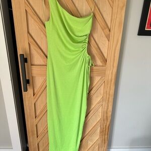 Lime Green One-Shoulder Dress